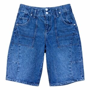 Free People Blue Denim Bermuda Shorts